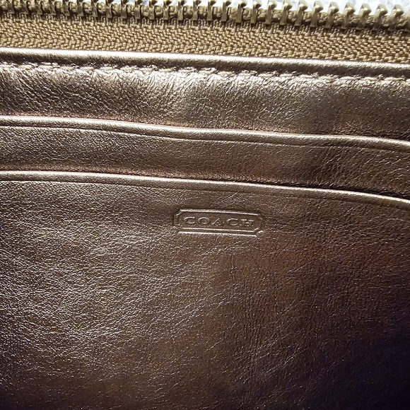 Coach Gold/Bronze Wristlet Clutch